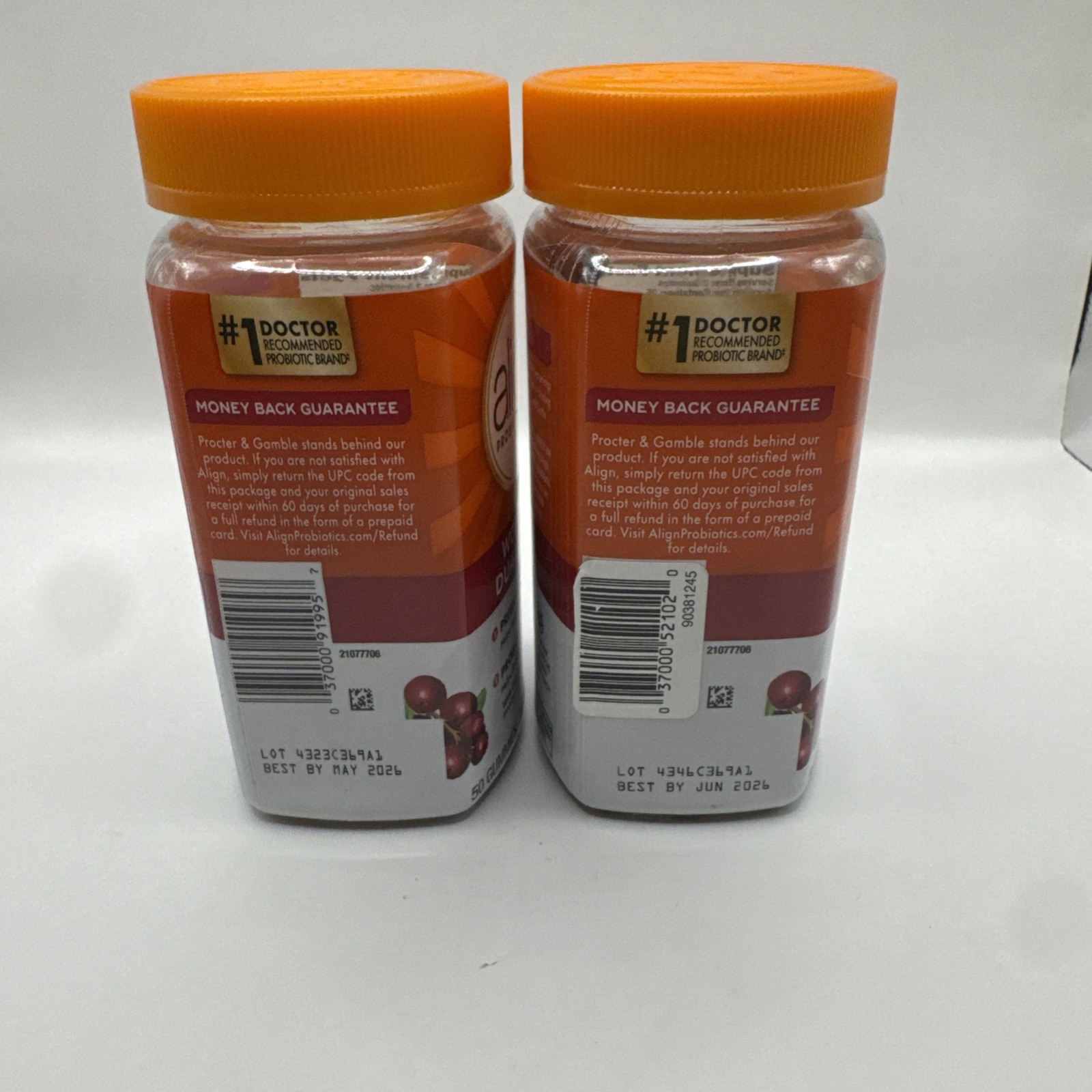 Lot (2) Align Women’s Health Prebiotic Probiotic Cranberry 50 Gummies Exp 5/27+
