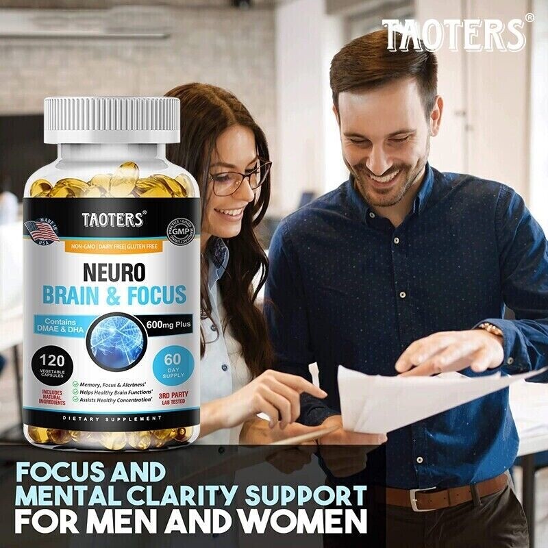Neuro Brain & Focus 600mg 30/60/120 Capsules Improve Memory, Focus & Alertness