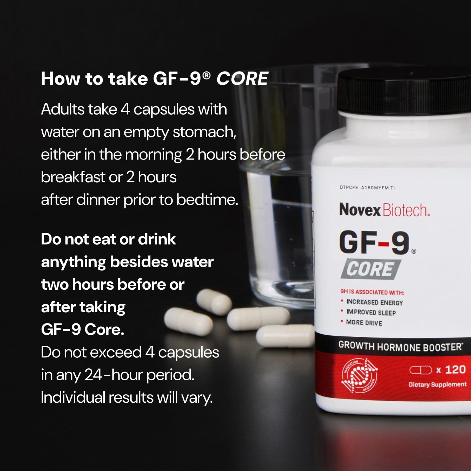 GF-9 Core Supplement – 120 Capsules for Muscle Growth & Recovery, Boost Energy