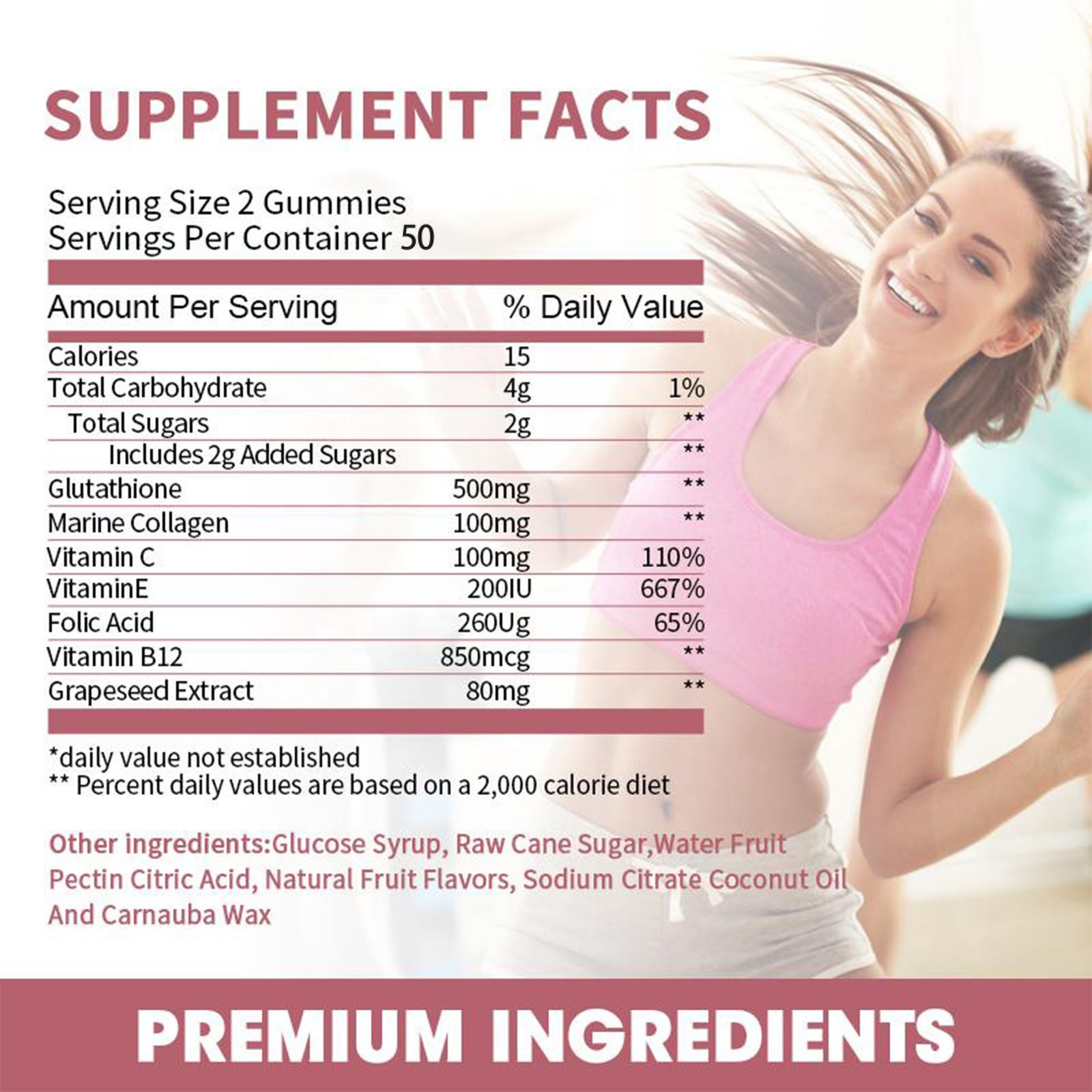 Glutathione Gummies – Anti-aging, Anti-wrinkle, Skin Whitening, Detox, Collagen
