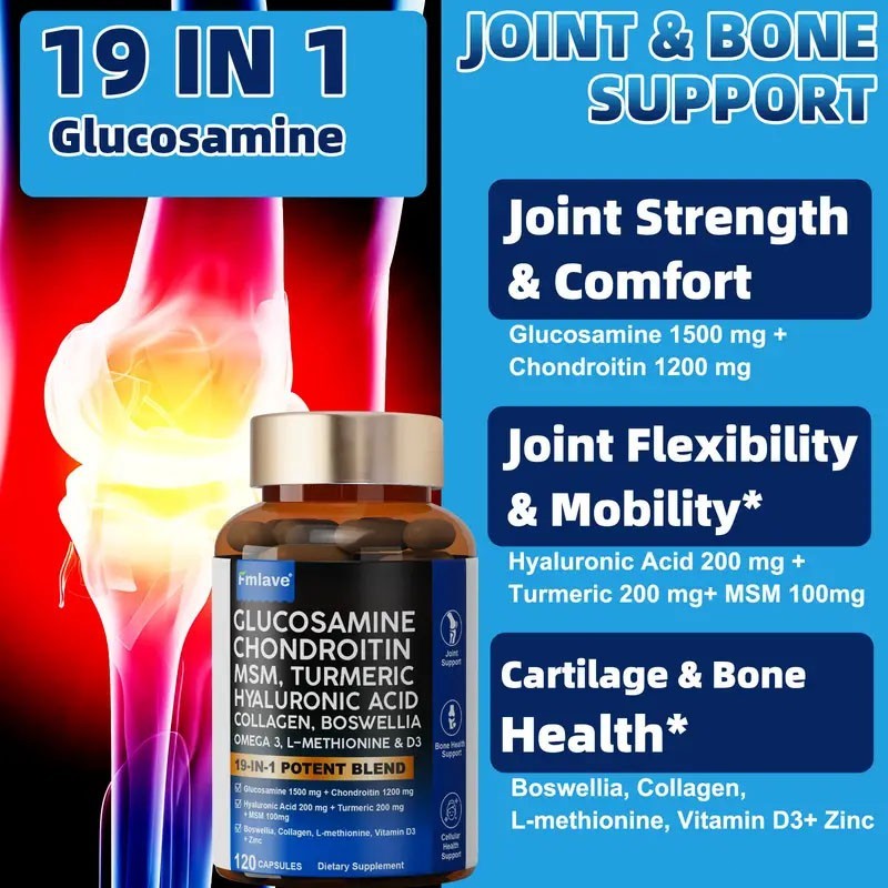 2 Pack Glucosamine Chondroitin Turmeric MSM Triple Strength Joint Support 240ct
