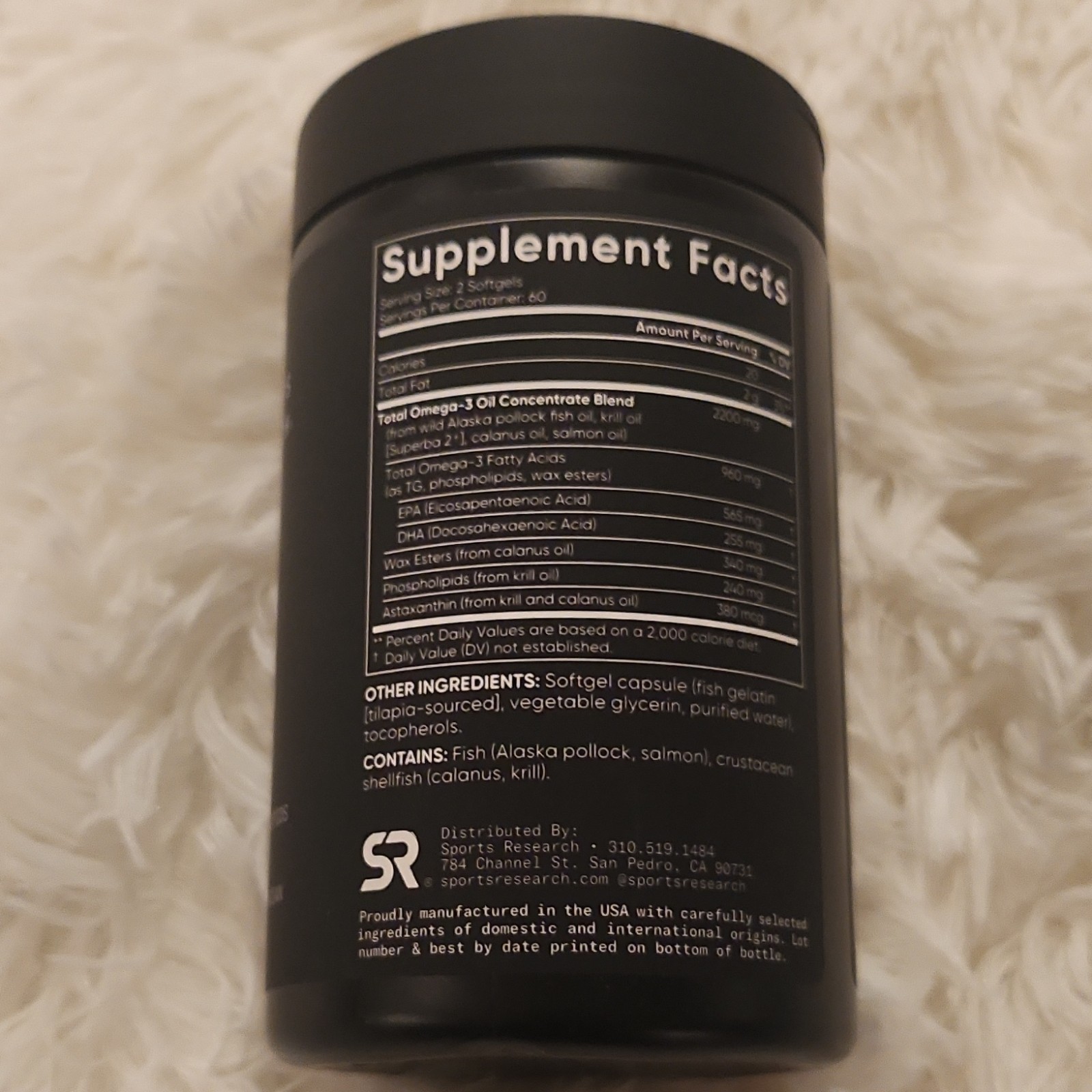 Sports Research Total Omega-3 Full-Spectrum 120 Softgels Fish Oil Krill Oil