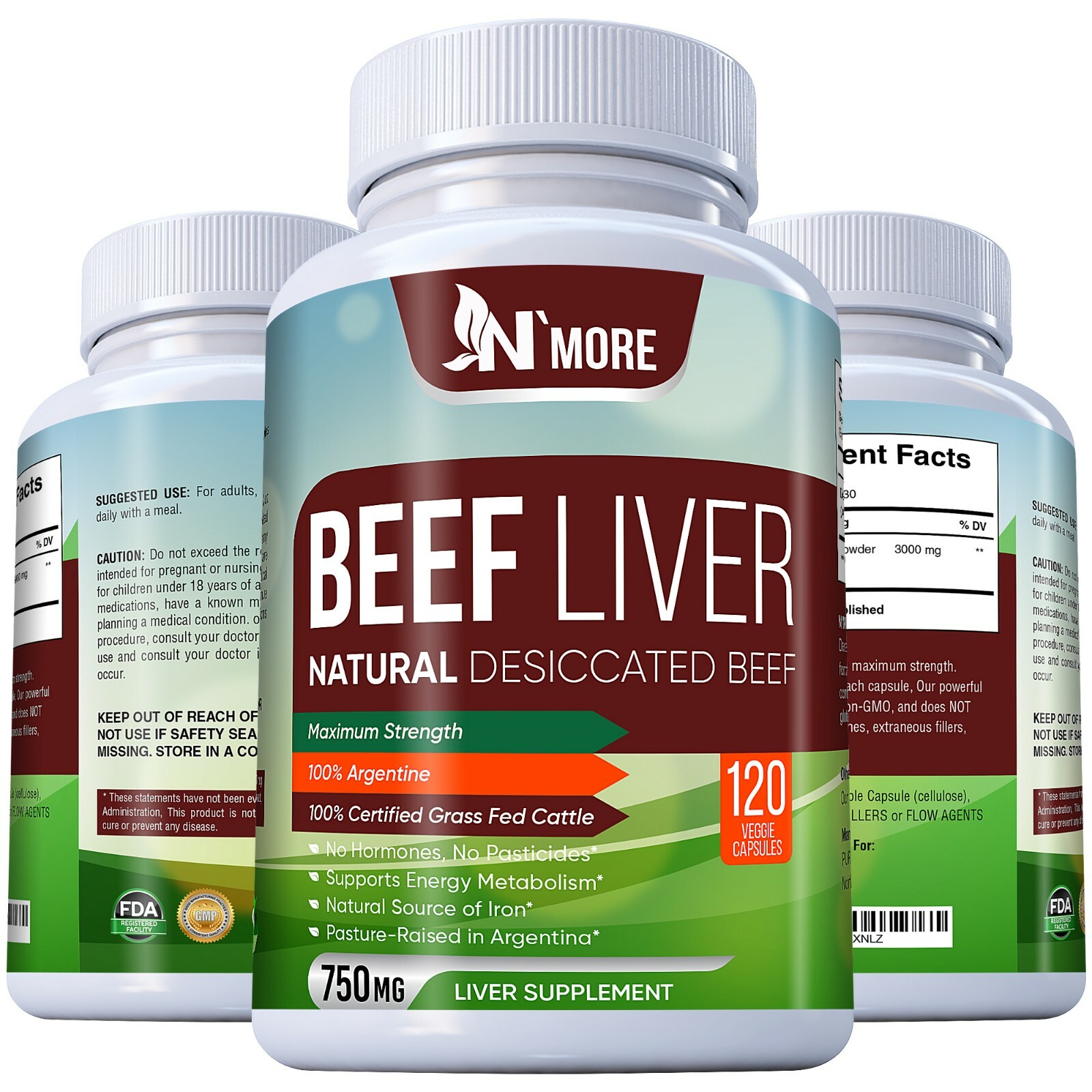 Desiccated Beef Liver Capsules, Certified 100% Grass Fed Undefatted