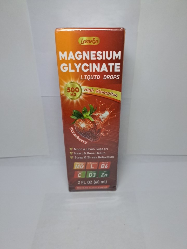 Magnesium Glycinate Liquid Drops 500mg – High Absorption with Vitamin B6, D3, C,