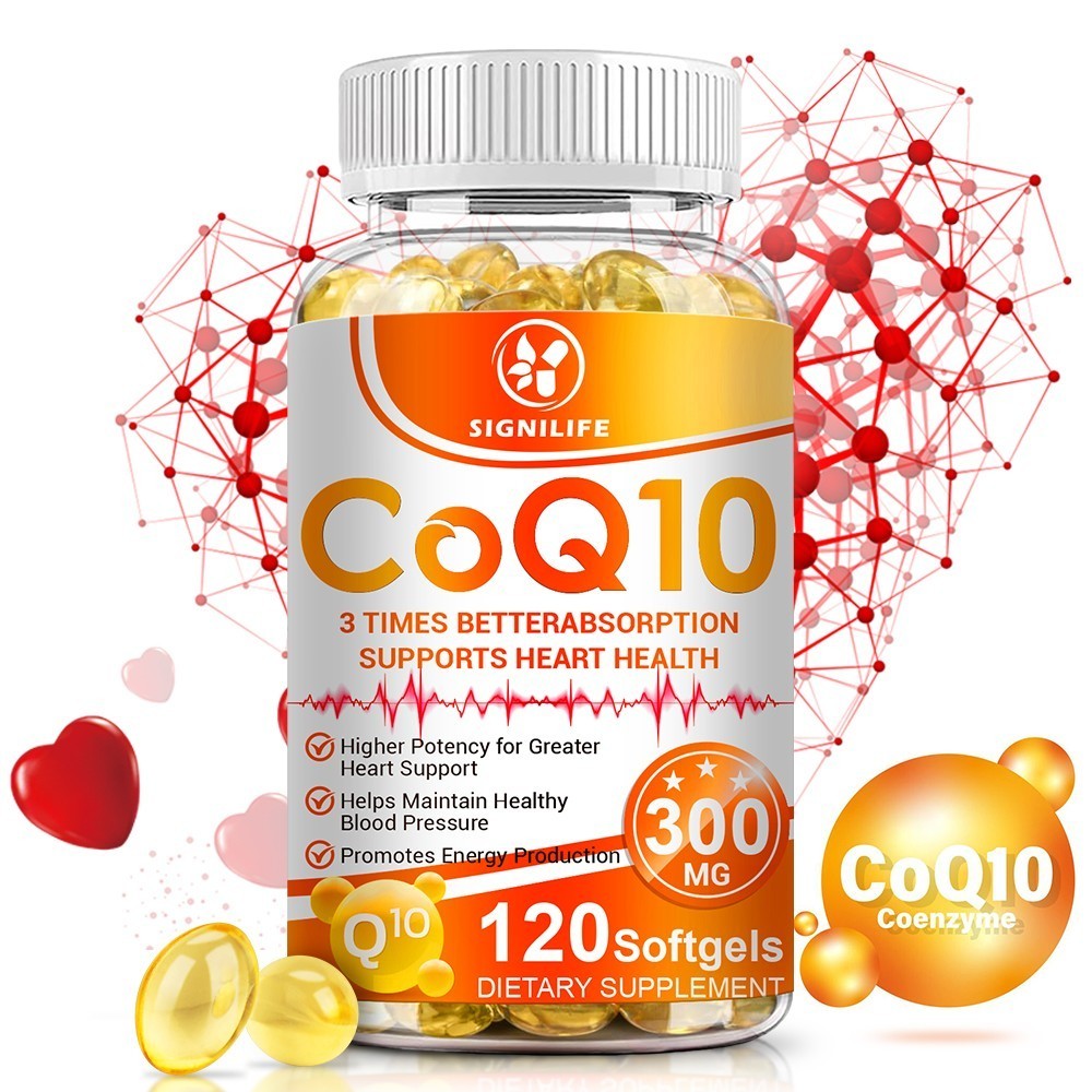 CoQ10 300mg 120 Softgels Coq10 Coenzyme Q10 Heart Support NON GMO