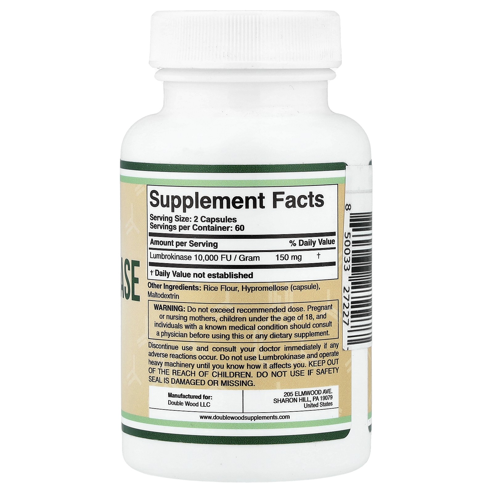 Lumbrokinase, 120 Capsules (75 mg per Capsule)