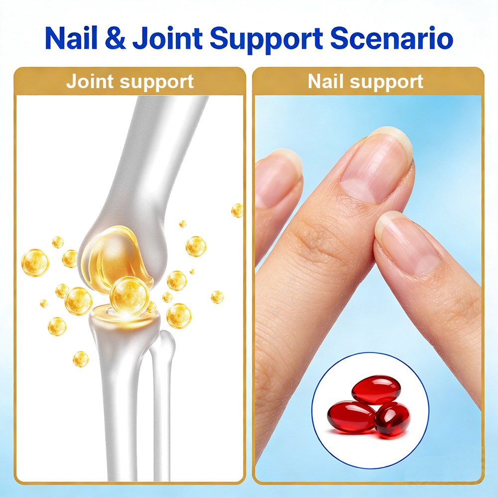Hydrolyzed Collagen with Vitamin D3,C,E-Supports Joint Health 30/60/120 Capsules