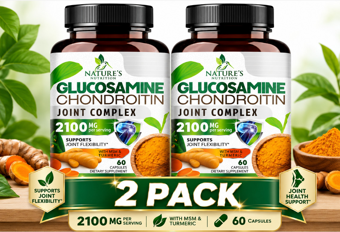 (2 Pack) Glucosamine Chondroitin Turmeric MSM Triple Strength Joint Support 2100