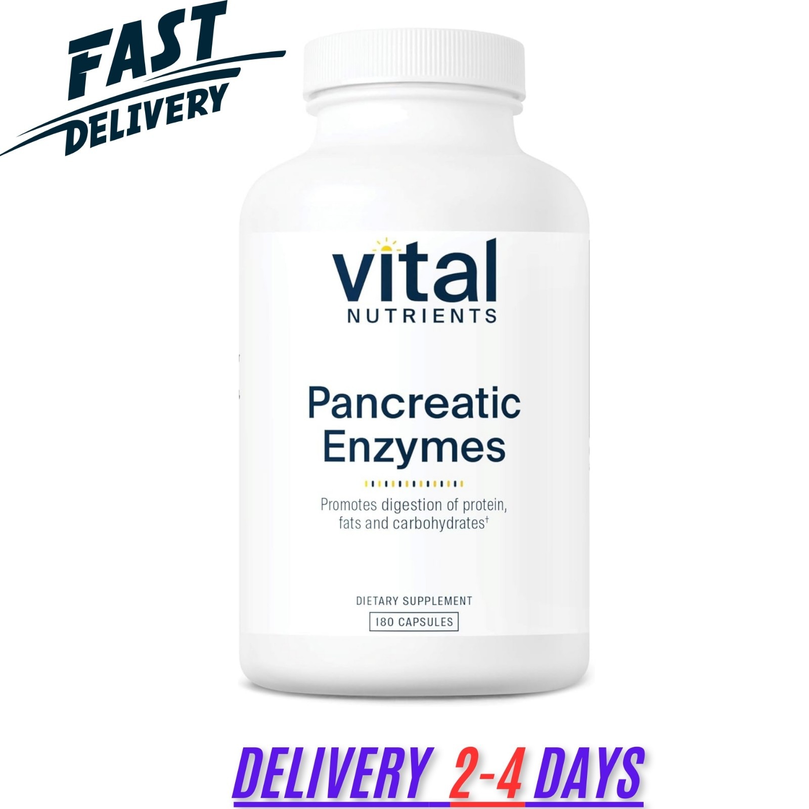 Vital Nutrients Pancreatic Enzymes Digestion Supplement 180 Capsules