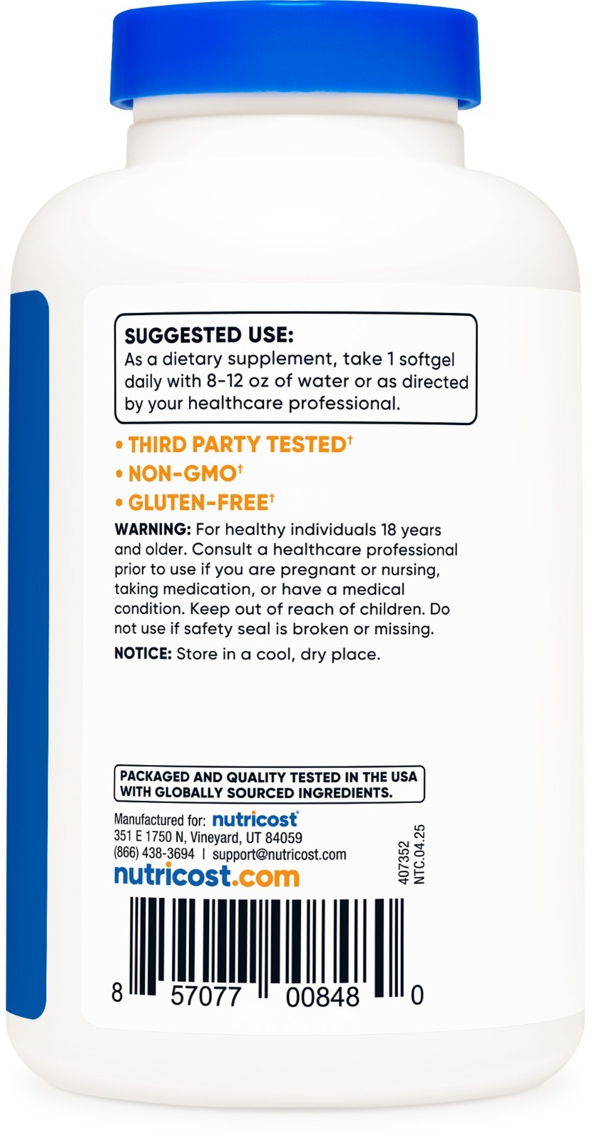 Nutricost Coconut Oil Capsules (1000mg) 120 Softgels – Gluten Free and Non-GMO