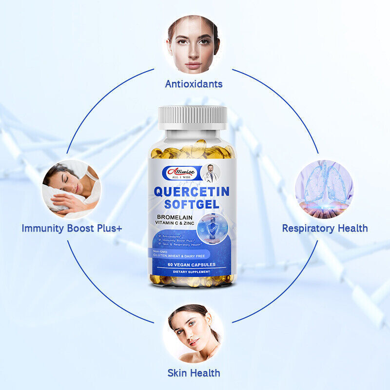 1000MG Quercetin with Bromelain & Zinc – Natural Immune Support Supplement
