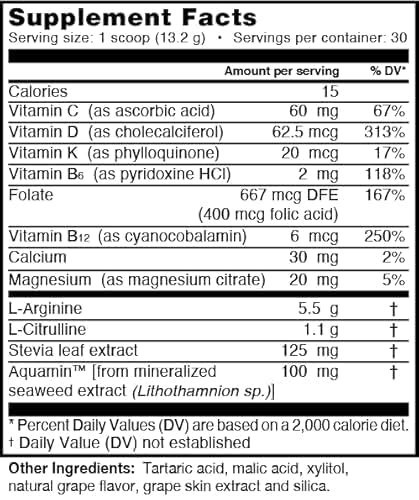 L-Arginine & L-Citrulline Powder Drink Mix | 5,500mg Nitric Oxide Booster | Pre