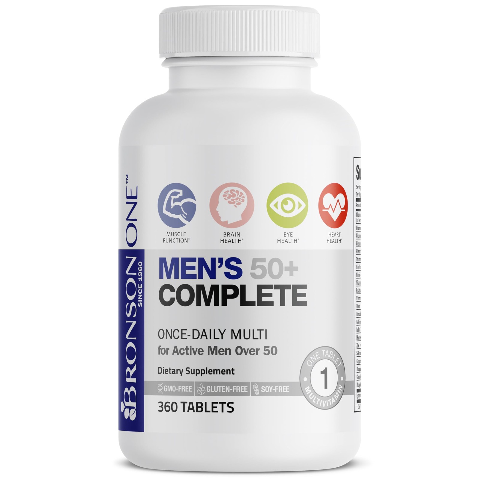Bronson ONE Daily Mens 50+ Complete Multivitamin 360 Count (Pack of 1)