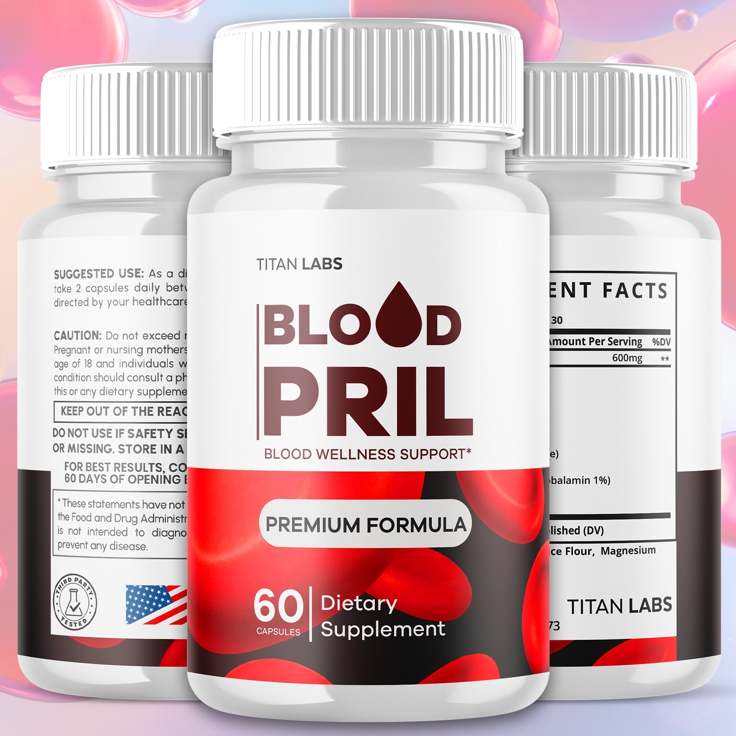 (3 Pack) Bloodpril Advanced Blood Health Support Formula Blood Pril 180 Capsules