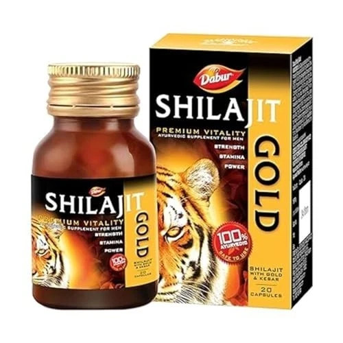 Shilajeet Go0ld Caps 20 Caps Ayurvedic Energy Stamina Support Pack 10
