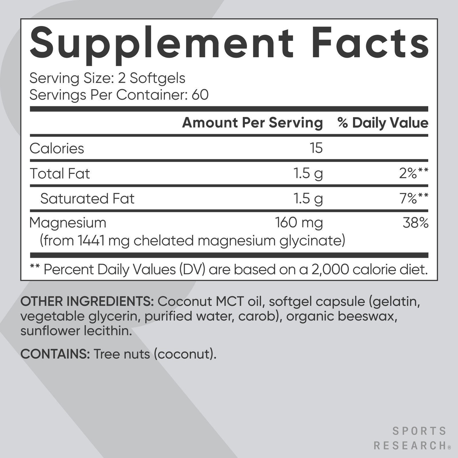 Magnesium Glycinate 160mg (120 softgels)
