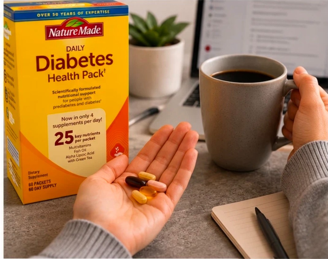 New Sealed Nature Made Daily DIABETIC Health Pack 60 Packets 60 Day Supply