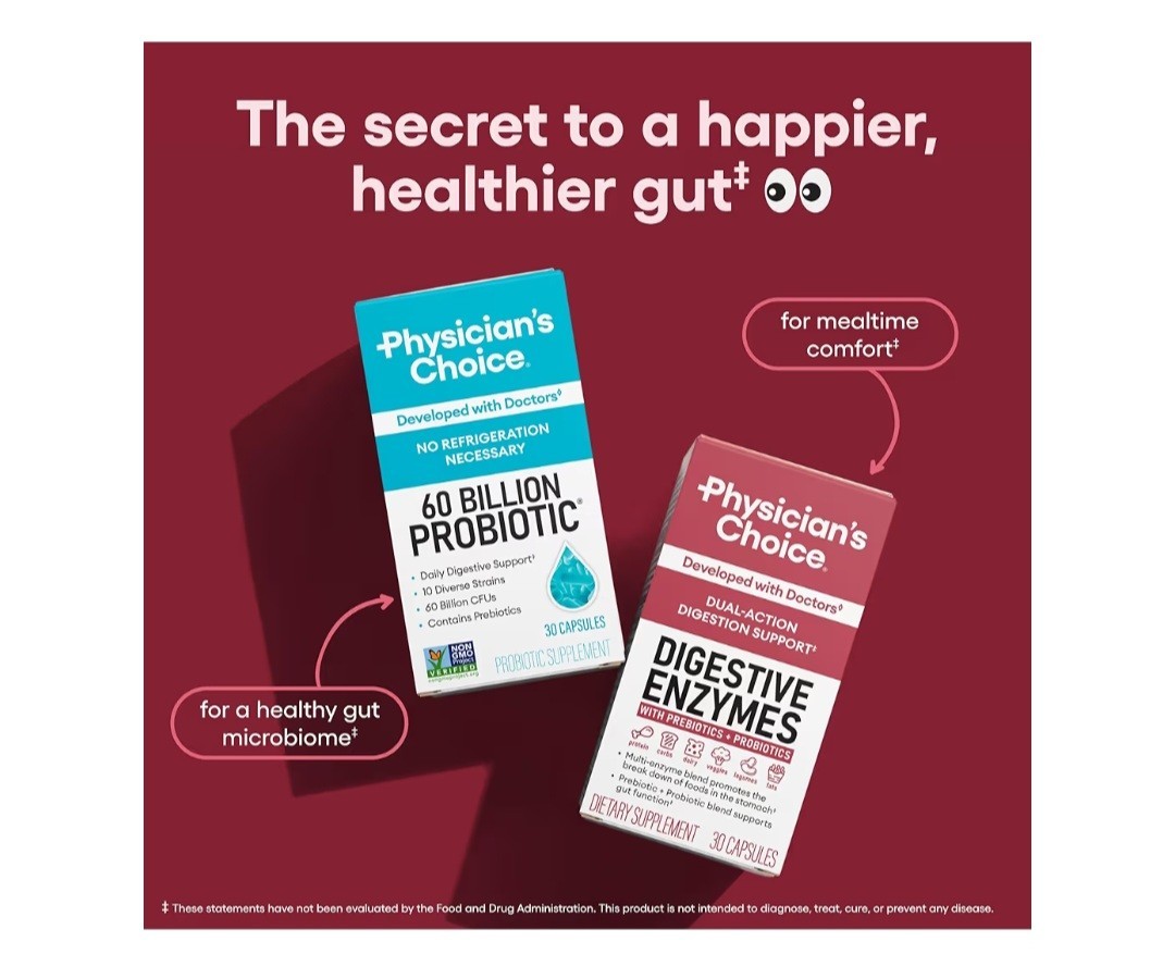 Physician’s Choice Digestive Enzyme 60 Capsule Exp 07/27 Brand New