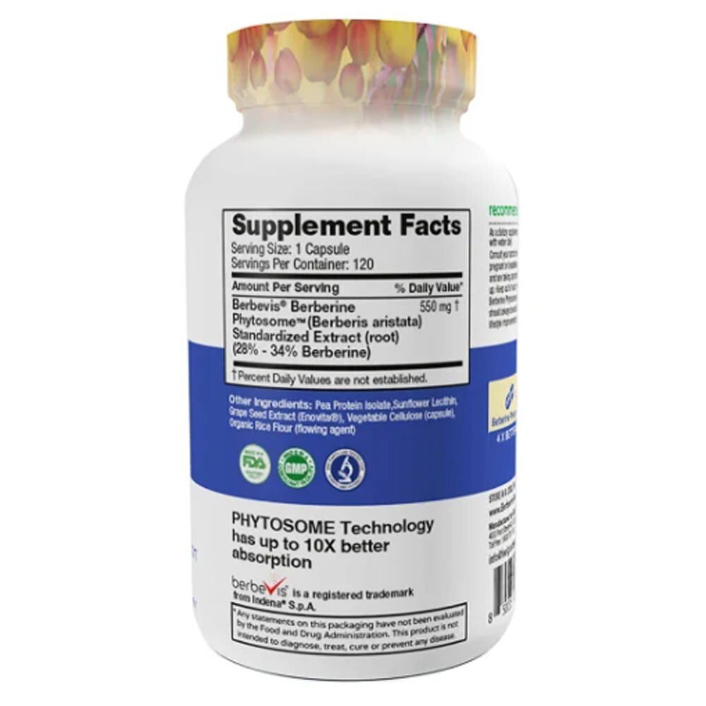Feel Good Superfoods Berberine Phytosome High Absorption 120 Capsules Exp: 11/28