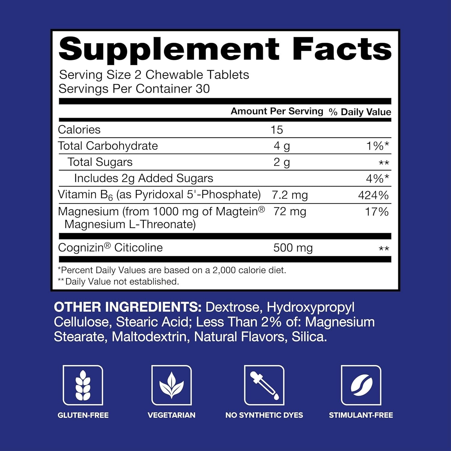 Qunol Brain Health Memory Plus Chewable Tablet with B6, Magnesium LThreonate …