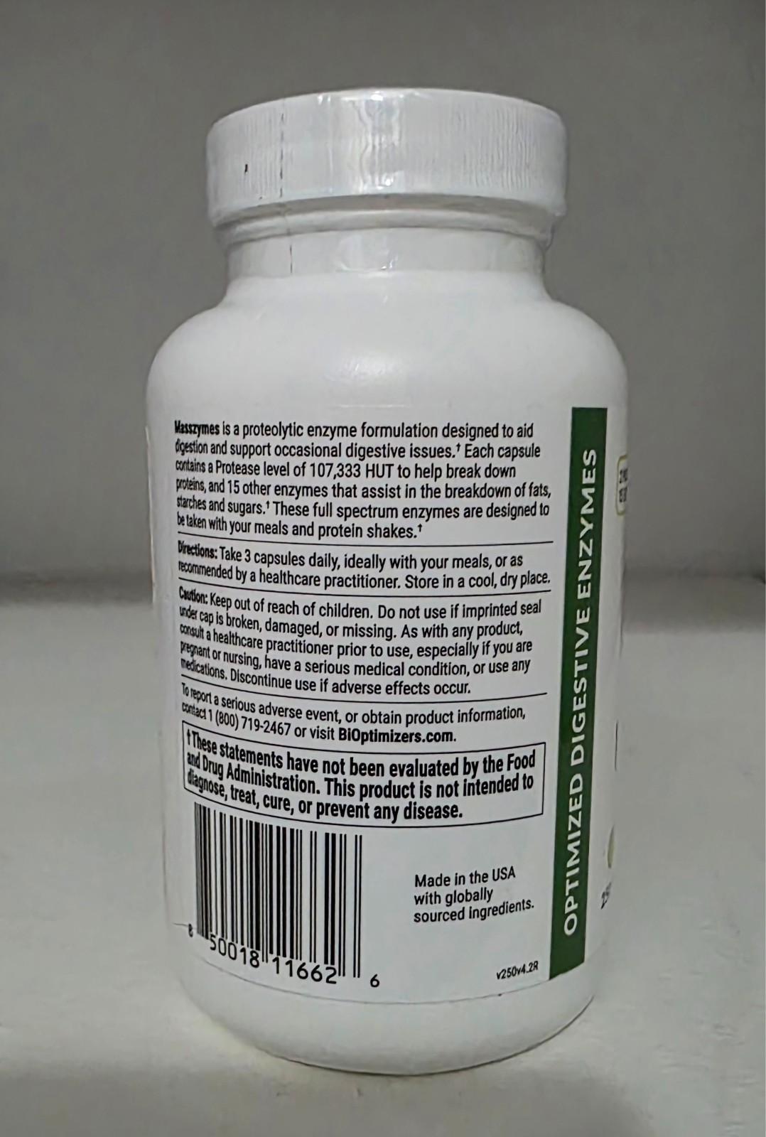 2 Bottles Bioptimizers Masszymes 250 Caps Advanced Proteolytic Enzyme 4.0 5/2026