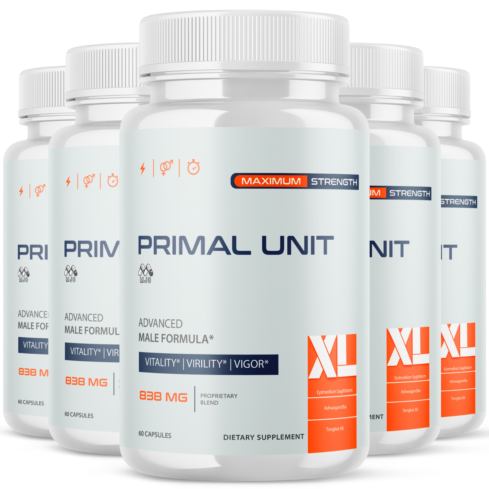 (5 Pack) Primal Unit XL Advanced Male Health Support PrimalUnitXL 300 Capsules