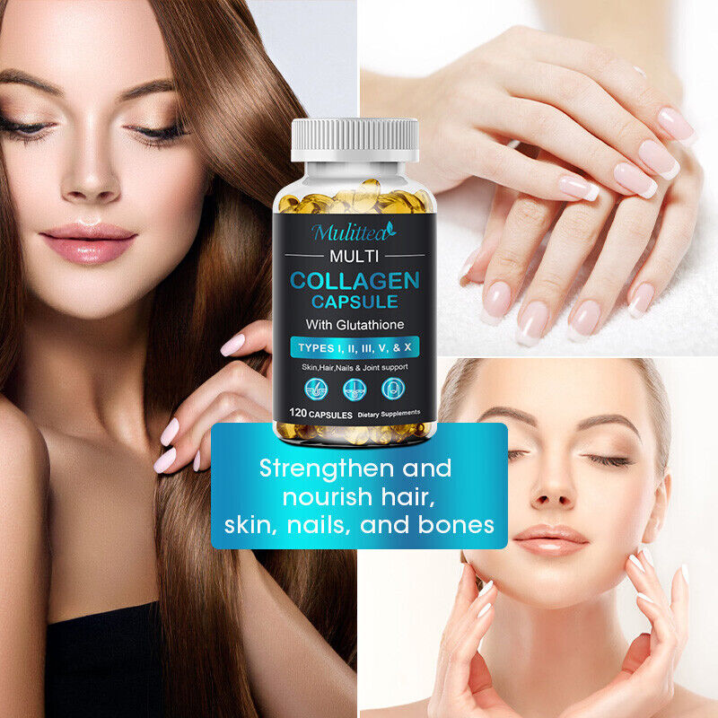 Collagen Vitamin Capsules for Hair, Skin, and Nails, Premium Collagen Supplement