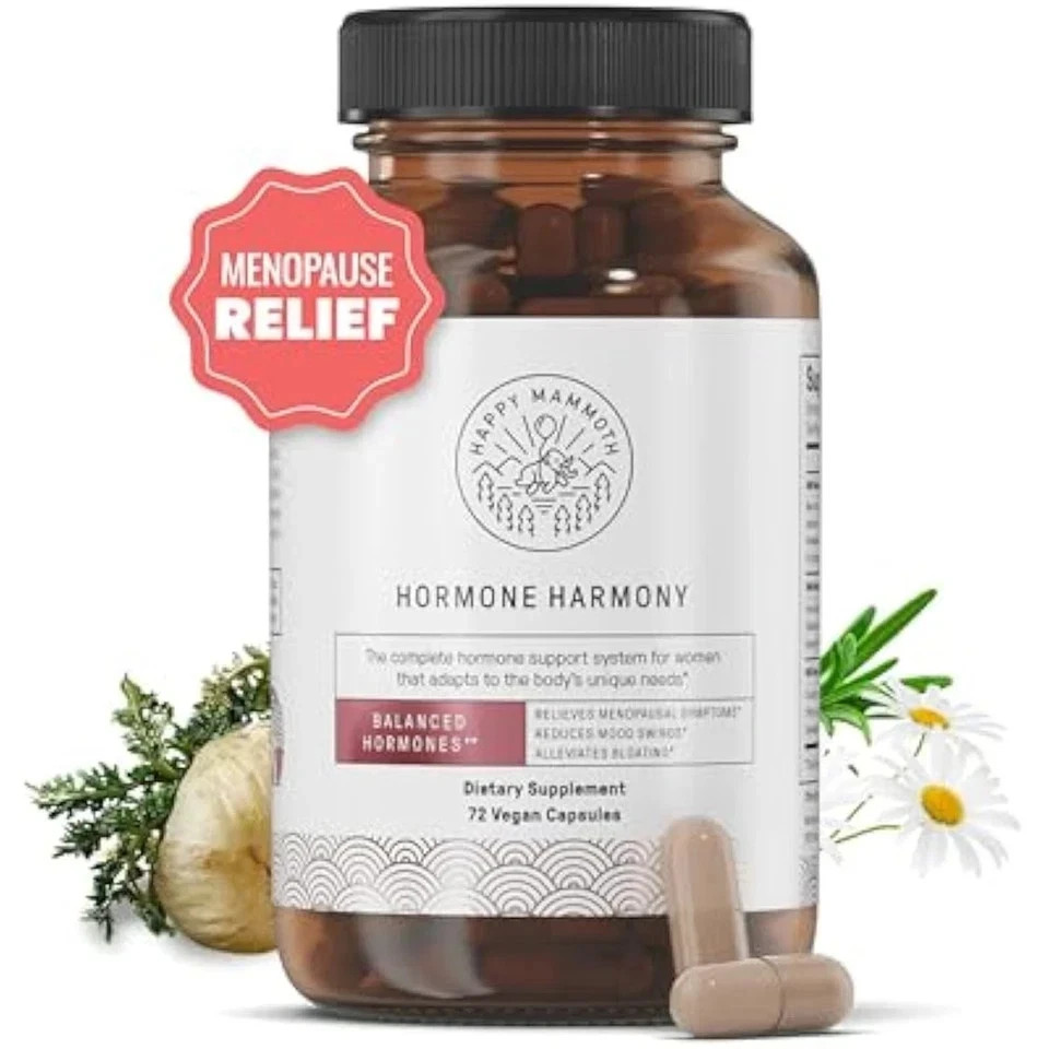 US Happy Mammoth Hormone Harmony Natural Hormonal Support for Women 72 Capsules