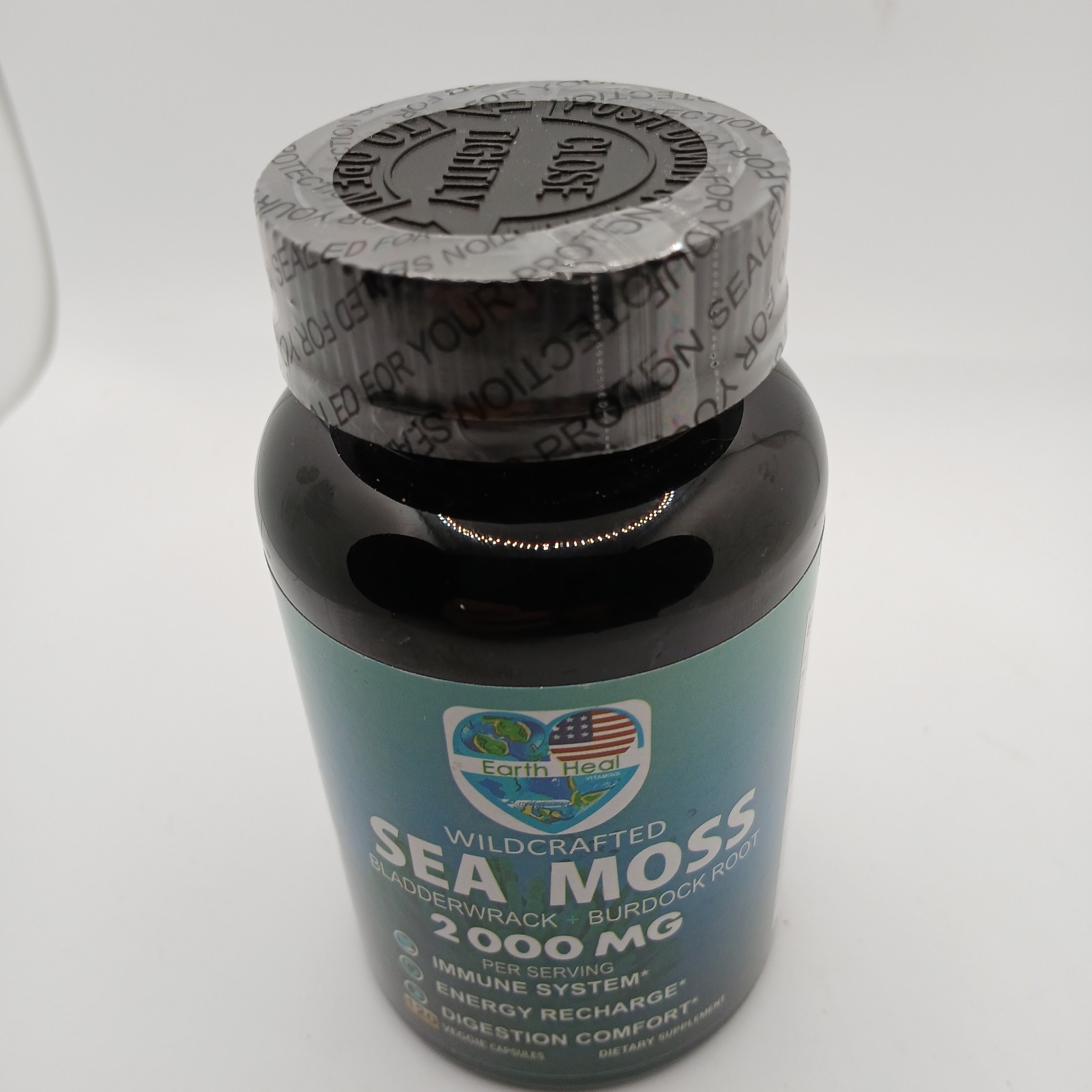 Earth Heal Vitamins Organic SEA MOSS 2000mg – 120 Veggie Capsules – EXP 06/2026