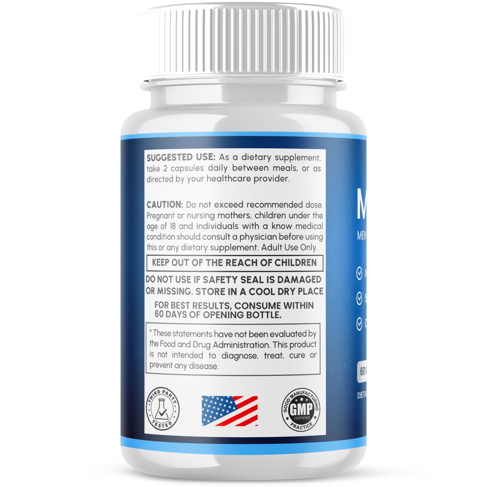 (5 Pack) MemoryOn Pill Nootropic Natural Brain Supplement Memory On 300 Capsules