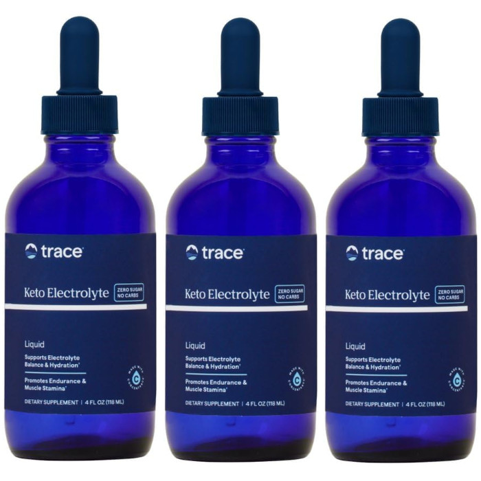 Trace Keto Electrolyte Drops 4 fl oz / 118 ml Each (Pack of 3)