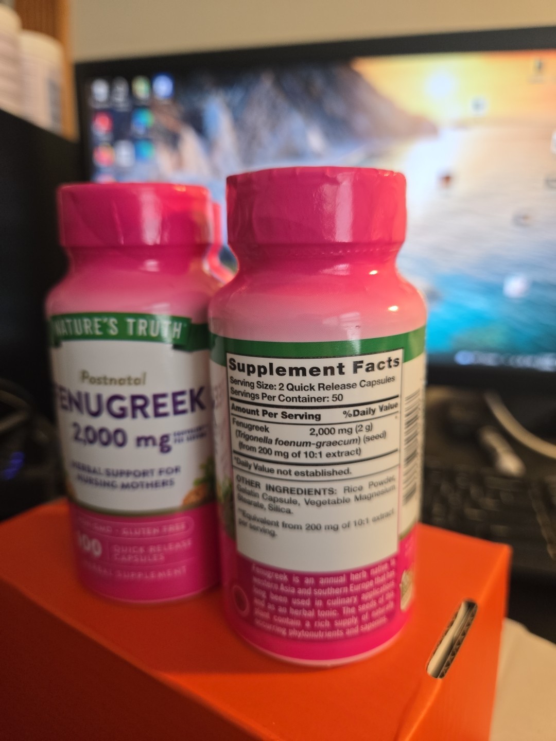 3-Pack Natures Truth, Fenugreek 2000Mg Non-GMO 300 Capsules Exp: 07/2026