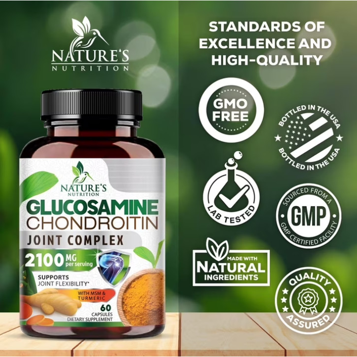 (2 Pack) Glucosamine Chondroitin Turmeric MSM Triple Strength Joint Support 2100