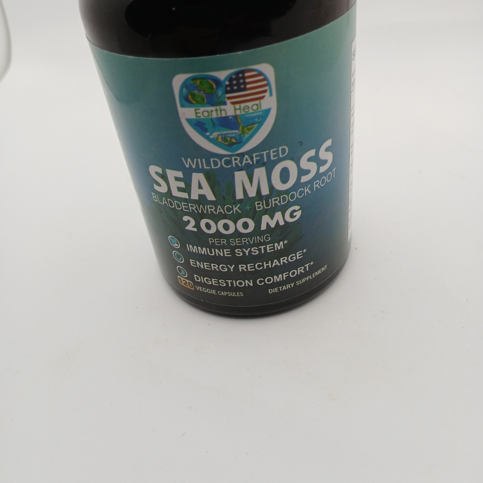 Earth Heal Vitamins Organic SEA MOSS 2000mg – 120 Veggie Capsules – EXP 06/2026
