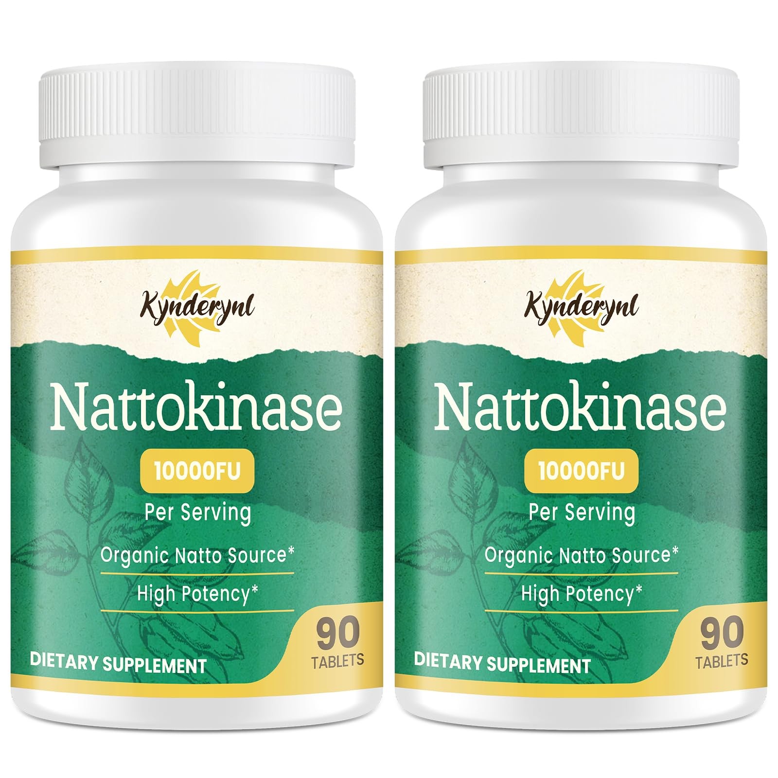 Kynderynl Nattokinase Supplement 10000FU – Organic 90 Count (Pack of 2), N/a
