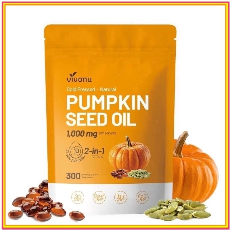 Natural Pumpkin Seed Oil & Saw Palmetto Softgels 1000mg High Potency ^ Prostate
