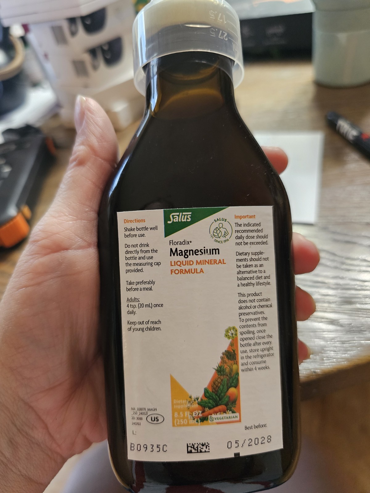 Salus Floradix Magnesium Liquid Mineral 8.5 fl oz, Vegetarian, Alcohol Free