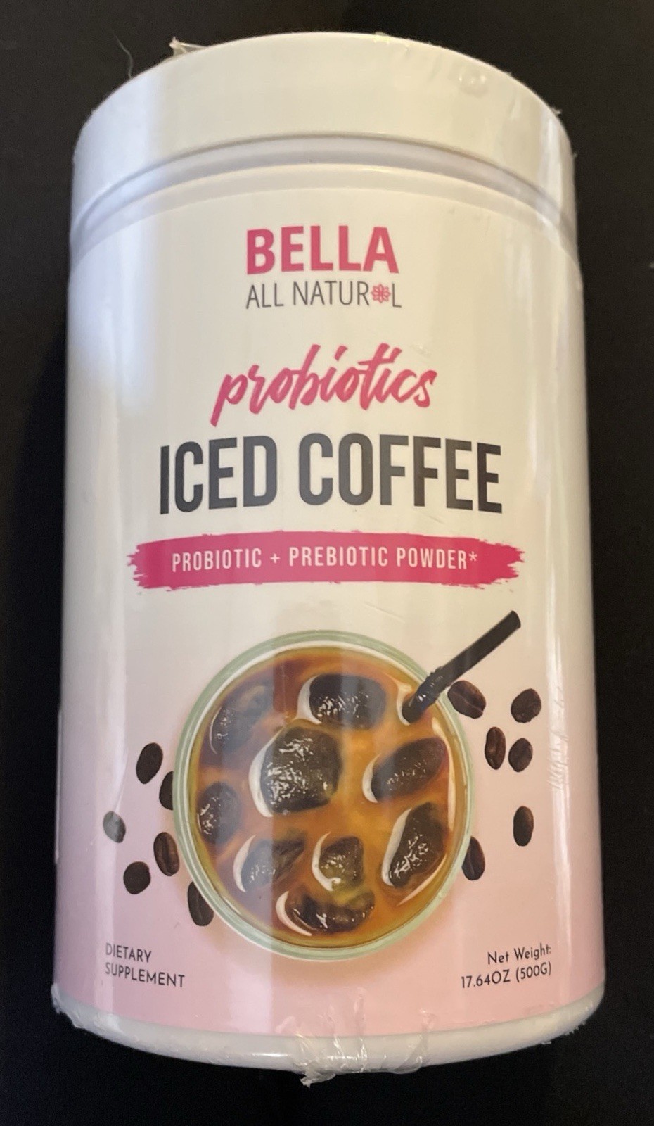 Bella All Natural Probiotic + Prebiotic Powder Iced Coffee. Exp 06/2027