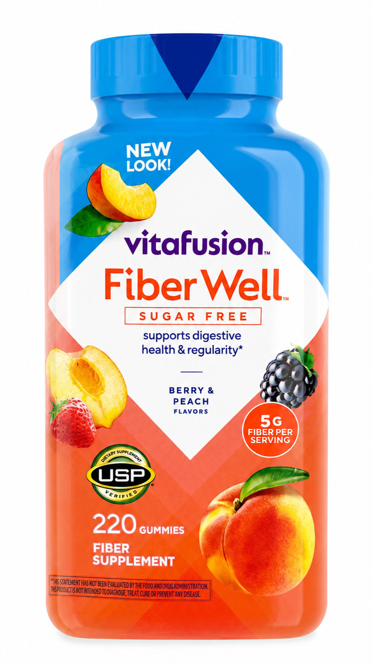 Vitafusion Fiber Well Sugar Free Gummies 220 Ct Digestive Health Fiber