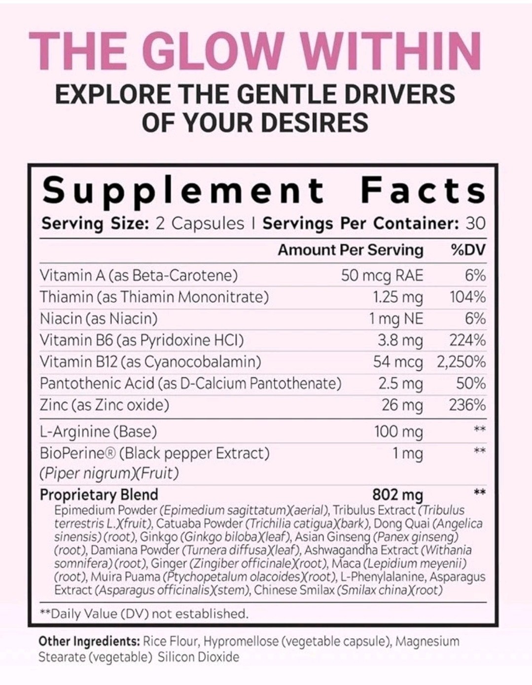 Harmony Glow LIBIDO BOOST Passion & Aphrodisiac Support for Adult Women 60 Caps