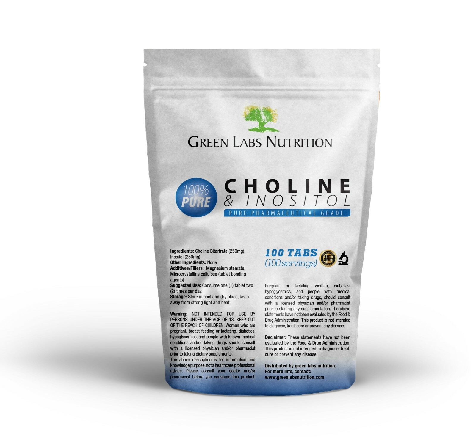 Choline & Inositol 1000 mg Tablets – High Strength, Mood, Memory & Liver Support