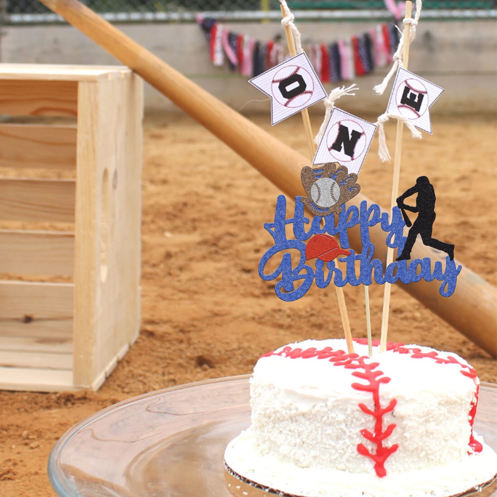 1 Pack Baseball Theme Cake Topper Sports Happy Birthday Baseball Player Cake …