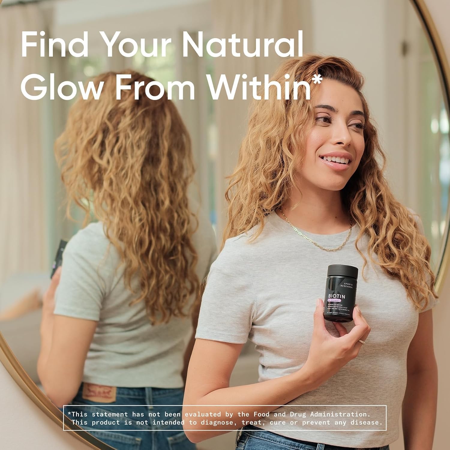 Sports Research Biotin 10000mcg Coconut Oil Hair Skin 120 Softgels