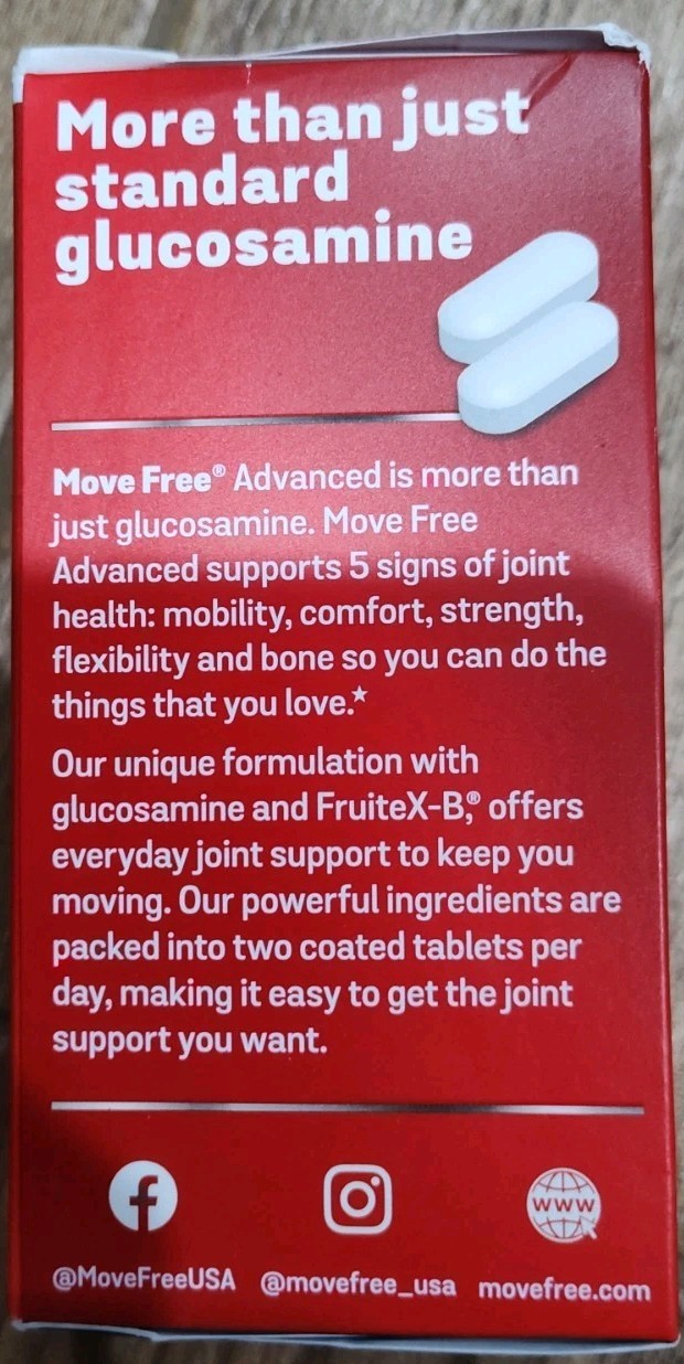 Schiff MoveFree Joint Health Avanced Glucosamine+Chondroitin- 80Tab Exp06/2025