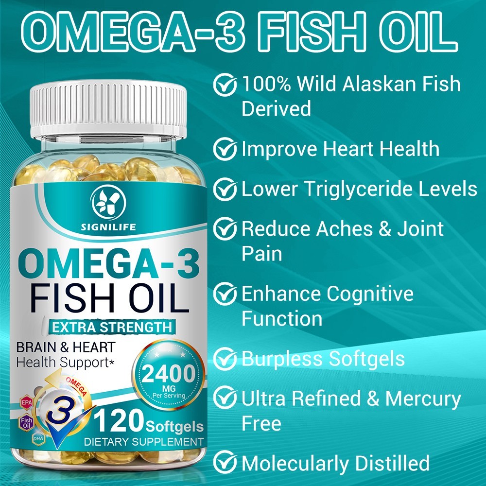 Triple Strength Omega 3 Fish Oil – Fish Oil Supplement with EPA & DHA Fat