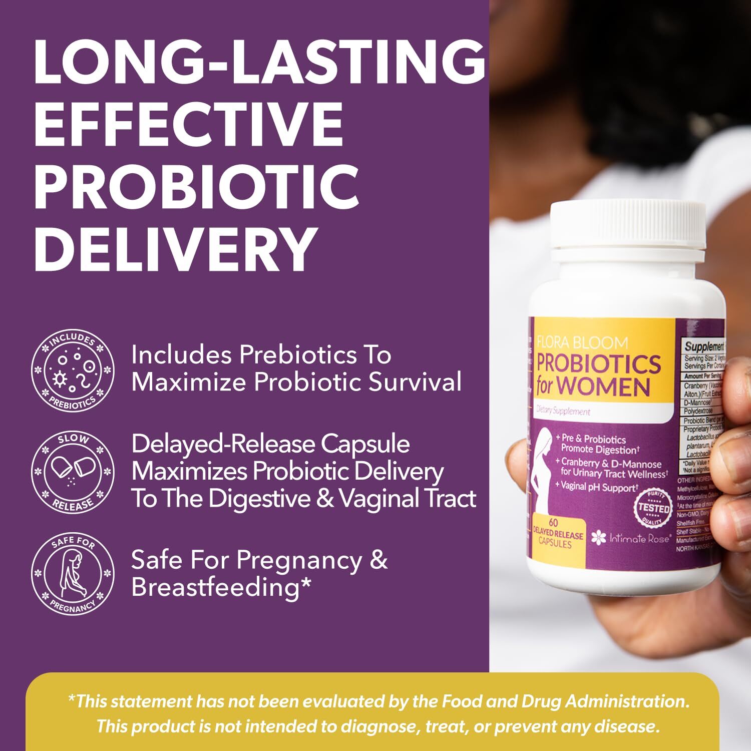 Flora Bloom Probiotics for Women Supplement Feminine Formula for UTIS and GBS