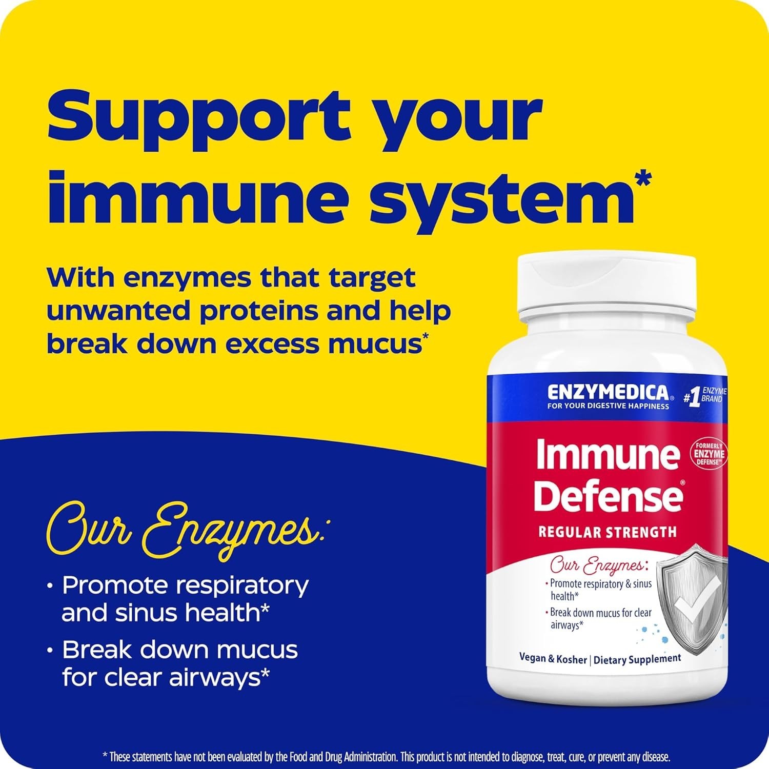 Enzymedica Immune Defense Regular Strength Proteolytic Enzymes for Immune Sup…