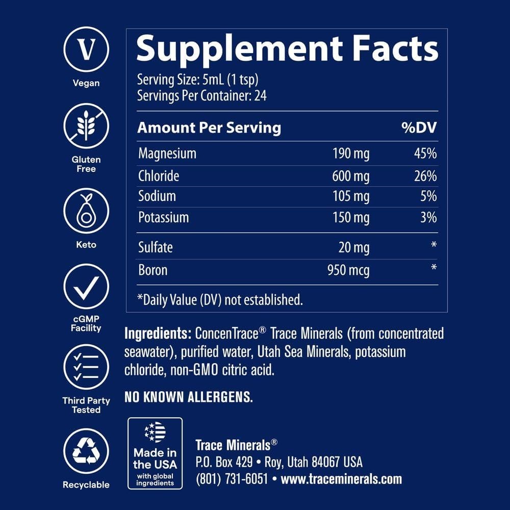 Trace Keto Electrolyte Drops 4 fl oz / 118 ml Each (Pack of 3)