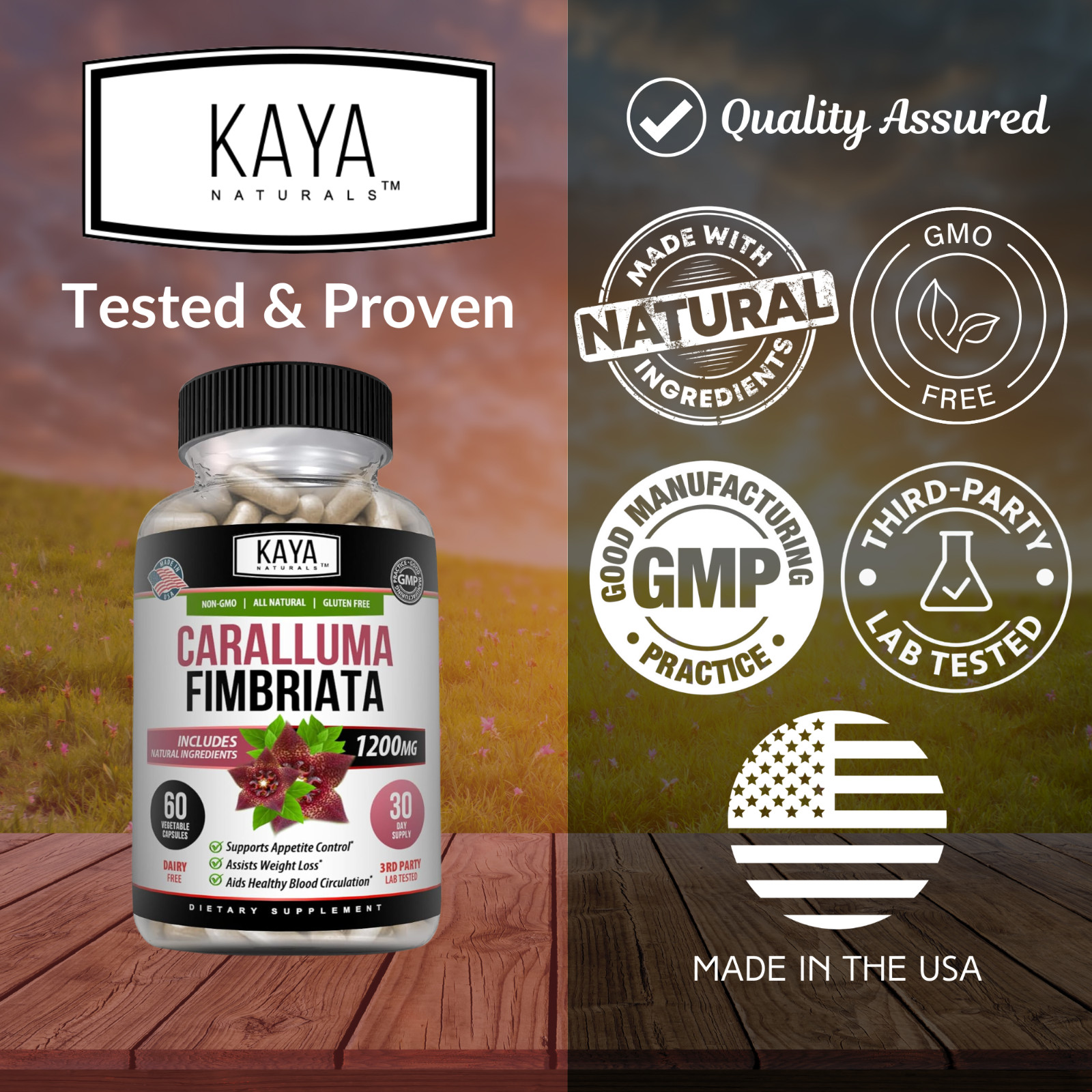 Caralluma Fimbriata 60ct.- 1200mg High Potency, Weight Loss, Appetite Control