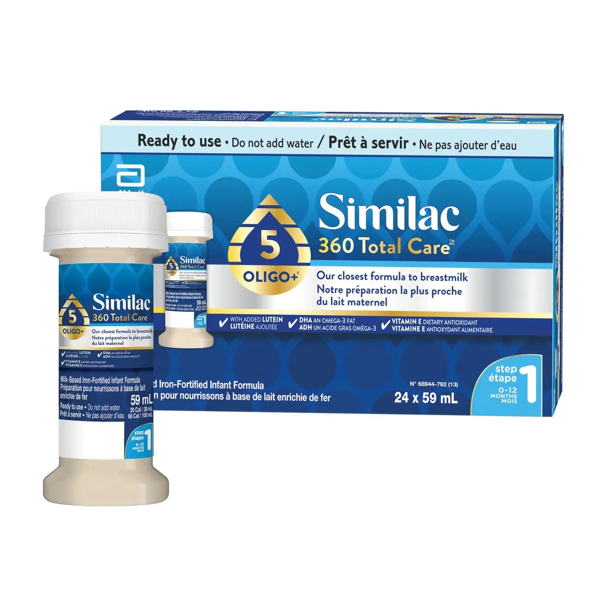 Similac 360 Total Care Step 1 Ready-To-Feed Closest Formula 24x59mL Bottles NEW